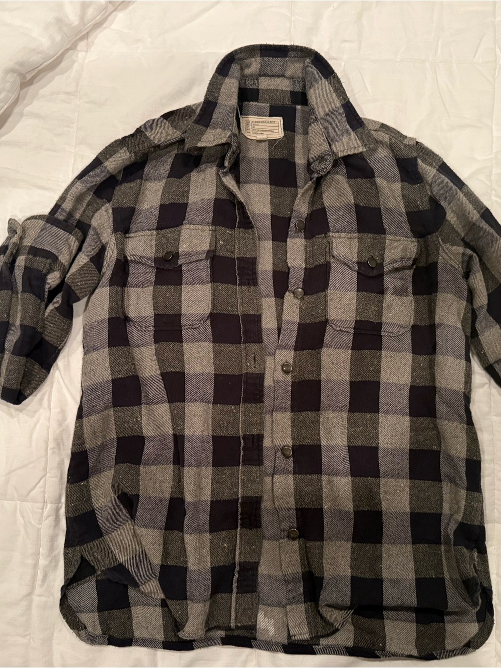 Women’s  Black and Gray Plaid Jacket - Classic Check Shirt Jacket
